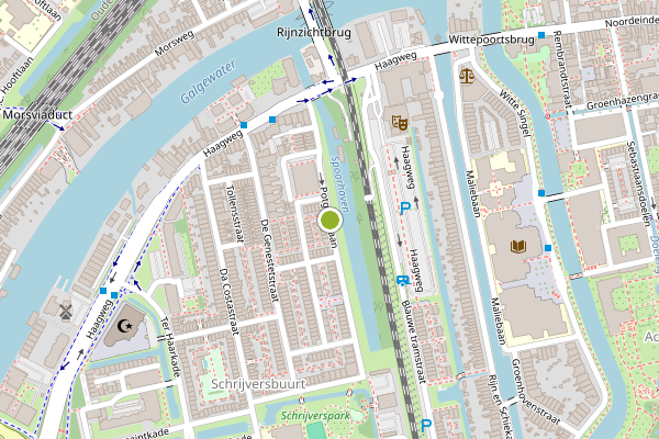 Ambulance-melding op Potgieterlaan, Leiden op 2 augustus, kaart-overzicht