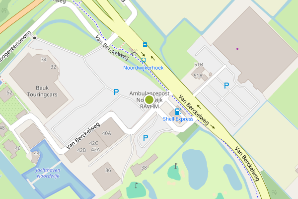 Ambulance-melding op van Berckelweg, Noordwijk op 3 augustus, kaart-overzicht