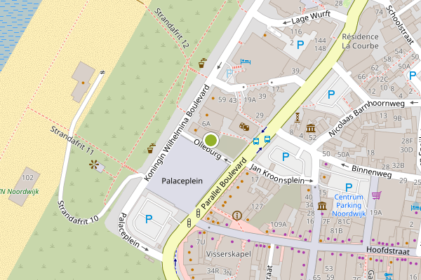 Ambulance-melding op Koningin Wilhelmina Boulevard, Noordwijk op 3 augustus, kaart-overzicht
