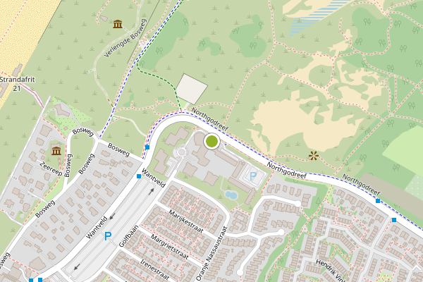 Ambulance-melding op Groot Hoogwaak, Noordwijk op 3 augustus, kaart-overzicht