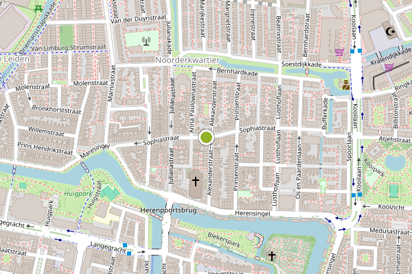 Ambulance-melding op Sophiastraat, Leiden op 3 augustus, kaart-overzicht