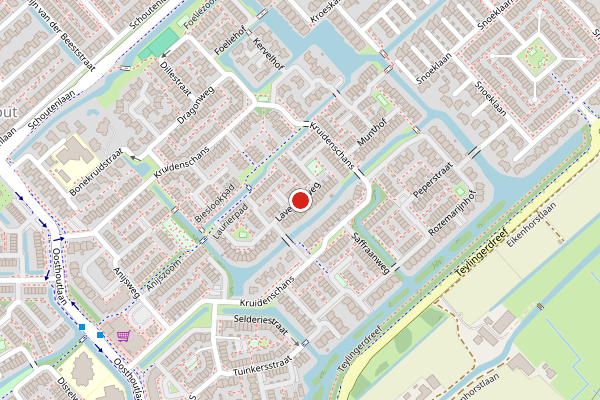 Brandweer-melding op Lavendelweg, Voorhout op 4 augustus, kaart-overzicht