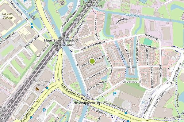 Ambulance-melding op Frans van Mierisstraat, Leiden op 4 augustus, kaart-overzicht