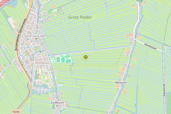 Ambulance-melding op Swetterhage Roodbontweide, Zoeterwoude op 4 augustus, kaart-overzicht