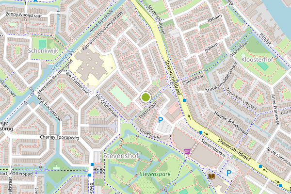 Ambulance-melding op Margo Antinkpad, Leiden op 4 augustus, kaart-overzicht