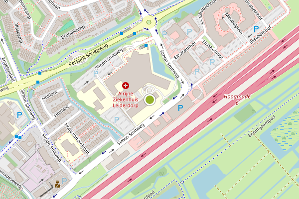 Ambulance-melding op Simon Smitweg, Leiderdorp op 4 augustus, kaart-overzicht