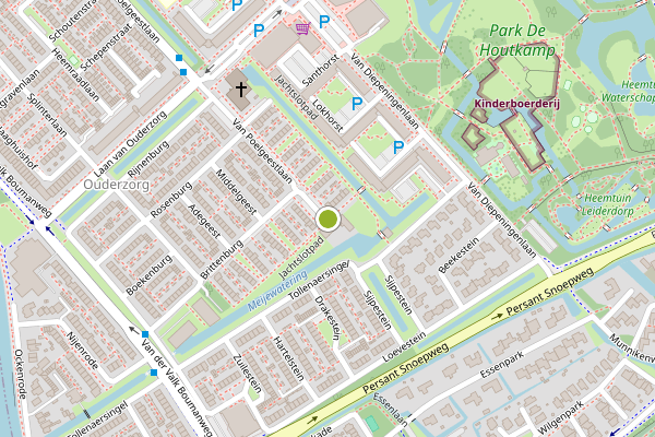 Ambulance-melding op Jachtslotpad, Leiderdorp op 4 augustus, kaart-overzicht