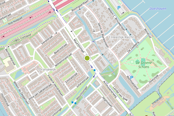 Ambulance-melding op Mauritssingel, Leiderdorp op 4 augustus, kaart-overzicht