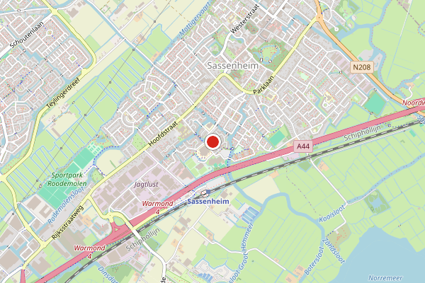 Brandweer-melding op Sassenheim op 4 augustus, kaart-overzicht