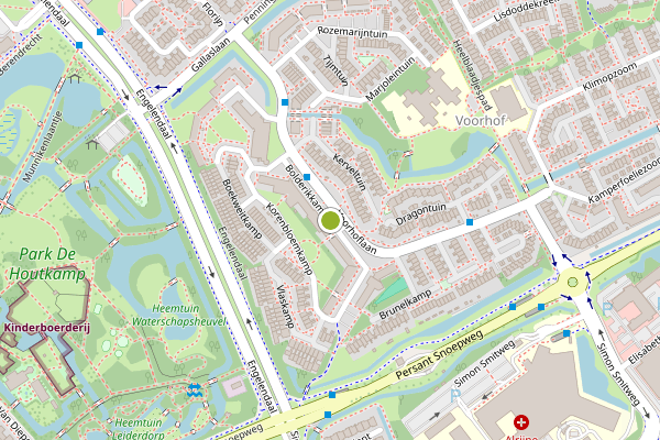 Ambulance-melding op Bolderikkamp, Leiderdorp op 4 augustus, kaart-overzicht