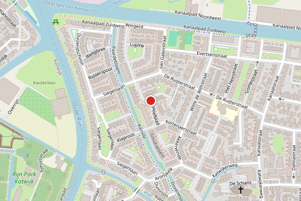 Brandweer-melding op Hoefblad, Rijnsburg op 5 augustus, kaart-overzicht