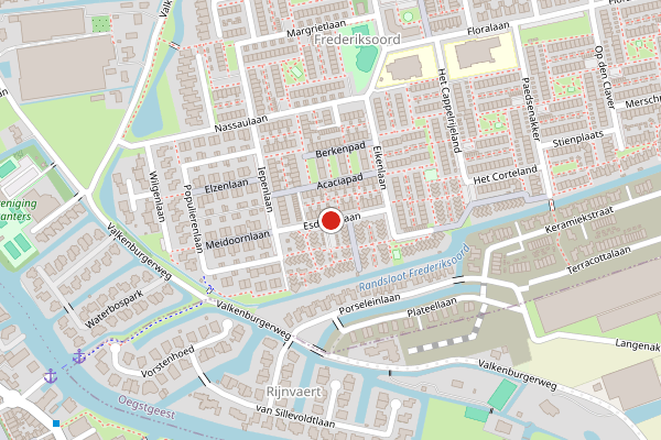 Brandweer-melding op Esdoornlaan, Rijnsburg op 5 augustus, kaart-overzicht
