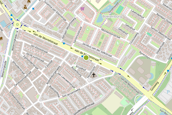 Ambulance-melding op van de Mortelstraat, Noordwijk op 5 augustus, kaart-overzicht
