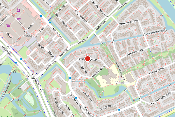 Brandweer-melding op Rozemarijntuin, Leiderdorp op 5 augustus, kaart-overzicht