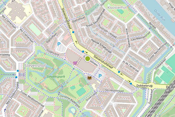 Ambulance-melding op Stevensbloem, Leiden op 5 augustus, kaart-overzicht