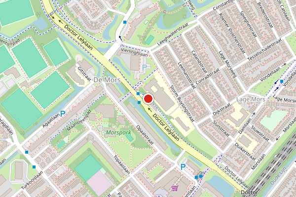 Brandweer-melding op Doctor Lelylaan, Leiden op 5 augustus, kaart-overzicht