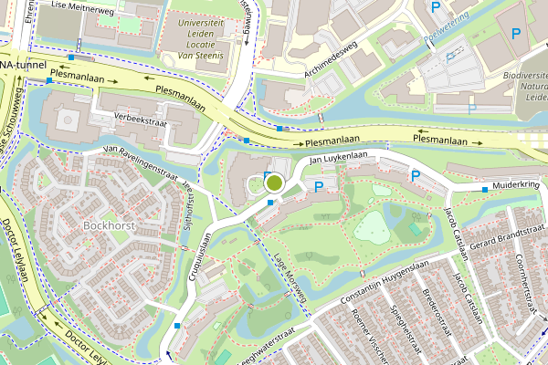 Ambulance-melding op Schouwenhove, Leiden op 5 augustus, kaart-overzicht