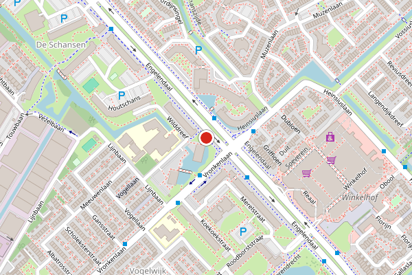 Brandweer-melding op Engelendaal, Leiderdorp op 5 augustus, kaart-overzicht