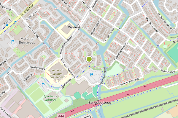 Ambulance-melding op Nicolaas Damesstraat, Sassenheim op 5 augustus, kaart-overzicht