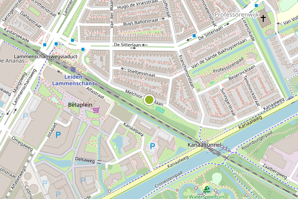 Ambulance-melding op Melchior Treublaan, Leiden op 6 augustus, kaart-overzicht