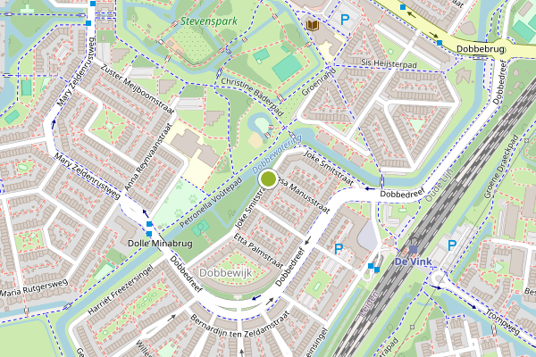 Ambulance-melding op Joke Smitstraat, Leiden op 6 augustus, kaart-overzicht