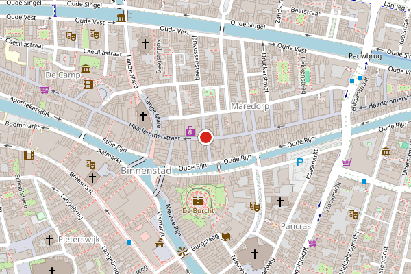 Brandweer-melding op Haarlemmerstraat, Leiden op 6 augustus, kaart-overzicht
