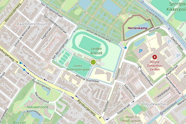 Ambulance-melding op Antonie Duycklaan, Leiden op 6 augustus, kaart-overzicht