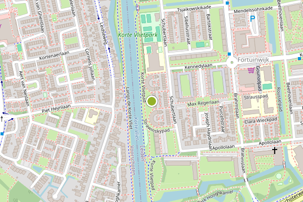 Ambulance-melding op Strawinskypad, Leiden op 6 augustus, kaart-overzicht