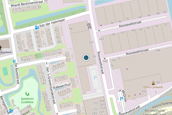 Politie-melding op Rooseveltstraat, Leiden op 6 augustus, kaart-overzicht