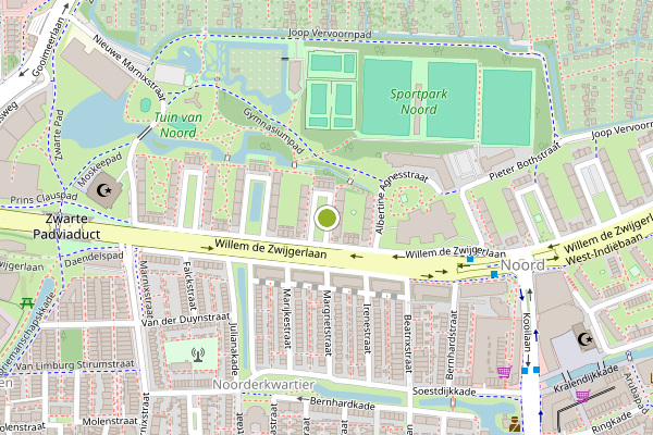 Ambulance-melding op Charlotte de Bourbonhof, Leiden op 6 augustus, kaart-overzicht