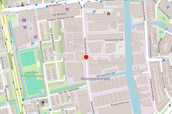 Brandweer-melding op Rooseveltstraat, Leiden op 6 augustus, kaart-overzicht