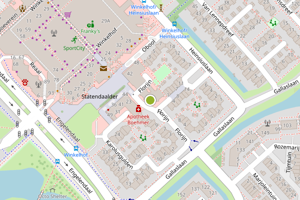 Ambulance-melding op Florijn, Leiderdorp op 6 augustus, kaart-overzicht