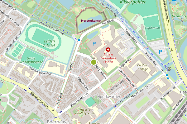 Ambulance-melding op Dieperpoellaan, Leiden op 6 augustus, kaart-overzicht