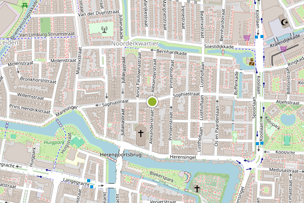 Ambulance-melding op Alexanderstraat, Leiden op 6 augustus, kaart-overzicht