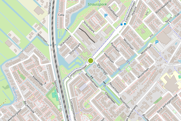 Ambulance-melding op Componistenlaan, Voorhout op 7 augustus, kaart-overzicht