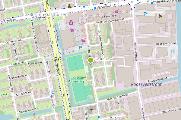 Ambulance-melding op Montgomerystraat, Leiden op 7 augustus, kaart-overzicht