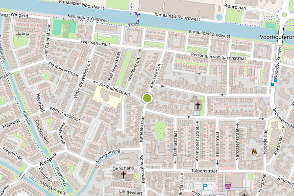 Ambulance-melding op Kanaalstraat, Rijnsburg op 7 augustus, kaart-overzicht