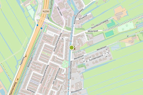Ambulance-melding op Noordbuurtseweg, Zoeterwoude op 7 augustus, kaart-overzicht