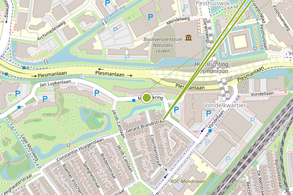 Ambulance-melding op Muiderkring, Leiden op 28 mei, kaart-overzicht