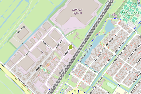 Ambulance-melding op Industrieweg, Voorschoten op 28 mei, kaart-overzicht