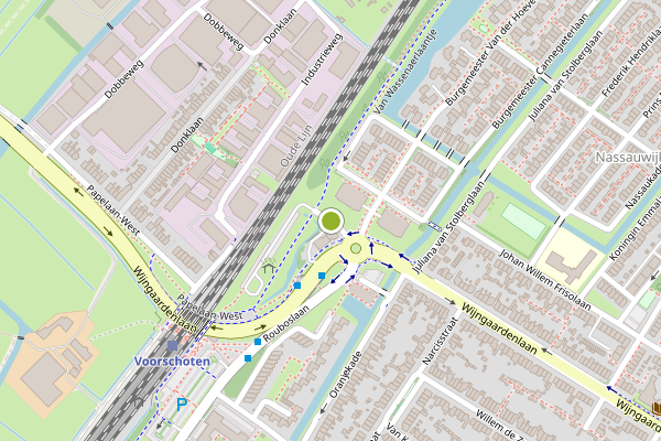 Ambulance-melding op Oude Stationslaantje, Voorschoten op 26 mei, kaart-overzicht