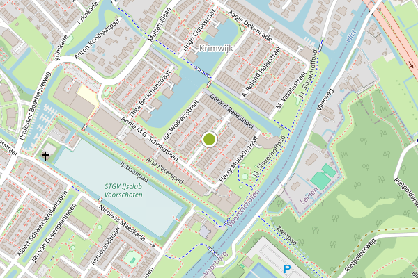 Ambulance-melding op Willem F. Hermansstraat, Voorschoten op 25 mei, kaart-overzicht