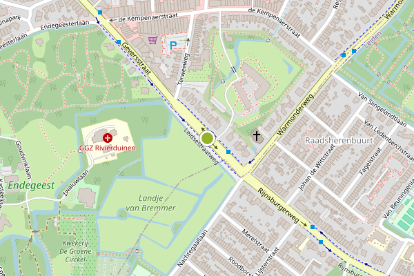 Ambulance-melding op Leidsestraatweg, Oegstgeest op 26 mei, kaart-overzicht