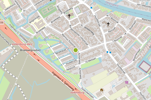 Ambulance-melding op Marinus Postplein, Valkenburg ZH op 27 mei, kaart-overzicht