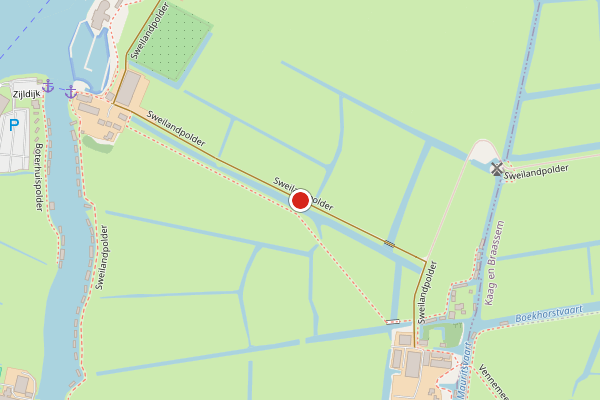 Brandweer-melding op Sweilandpolder, Warmond op 27 mei, kaart-overzicht