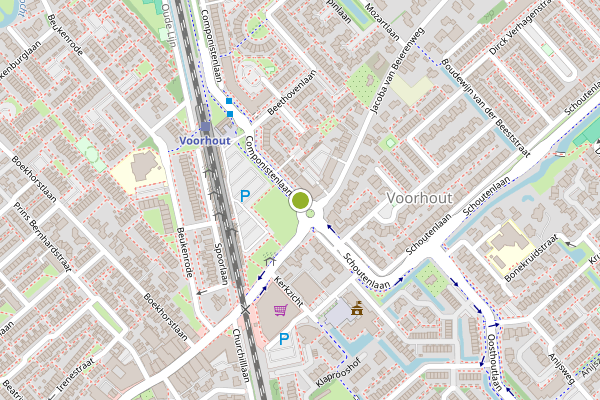 Ambulance-melding op Componistenlaan, Voorhout op 27 mei, kaart-overzicht