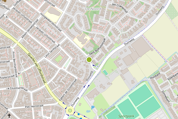 Ambulance-melding op Hoogwakersbosstraat, Noordwijk op 28 mei, kaart-overzicht