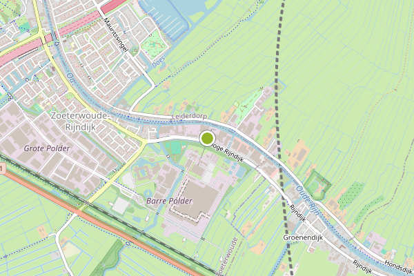 Ambulance-melding op Hoge Rijndijk, Zoeterwoude op 24 mei, kaart-overzicht