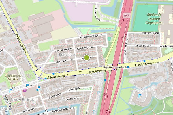 Ambulance-melding op Javastraat, Oegstgeest op 29 mei, kaart-overzicht
