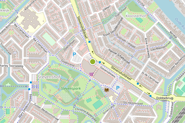 Ambulance-melding op Stevensbloem, Leiden op 29 mei, kaart-overzicht